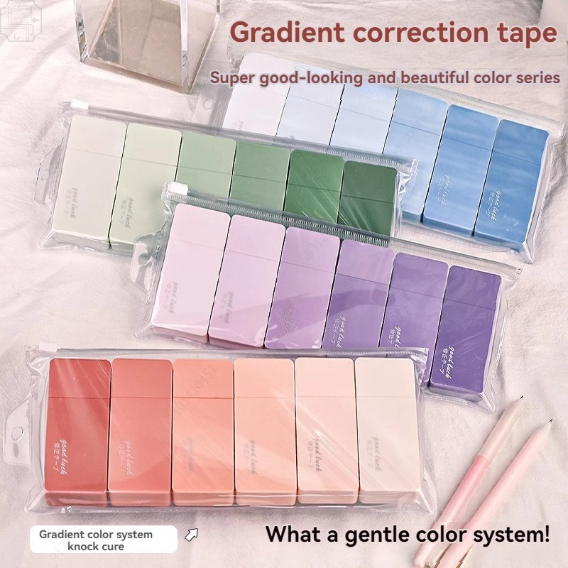 Correction Tape Roller - Bande correctrice Macaron mignonne, 6 pièces,